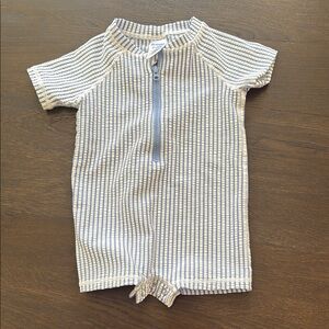 Blue Striped Kids Swimwear